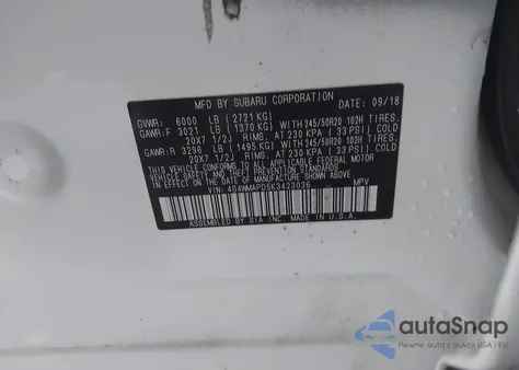 2019 Subaru Ascent Limited from USA, damaged, VIN 4S4WMAPD5K3423036